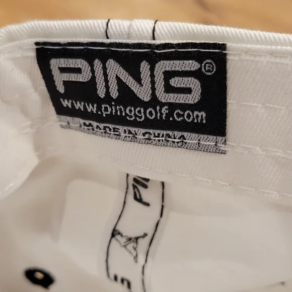 Ping G10 Hat Strap Back White Black Spell Out Golf Club Cotton Dad One Size - Picture 7 of 9